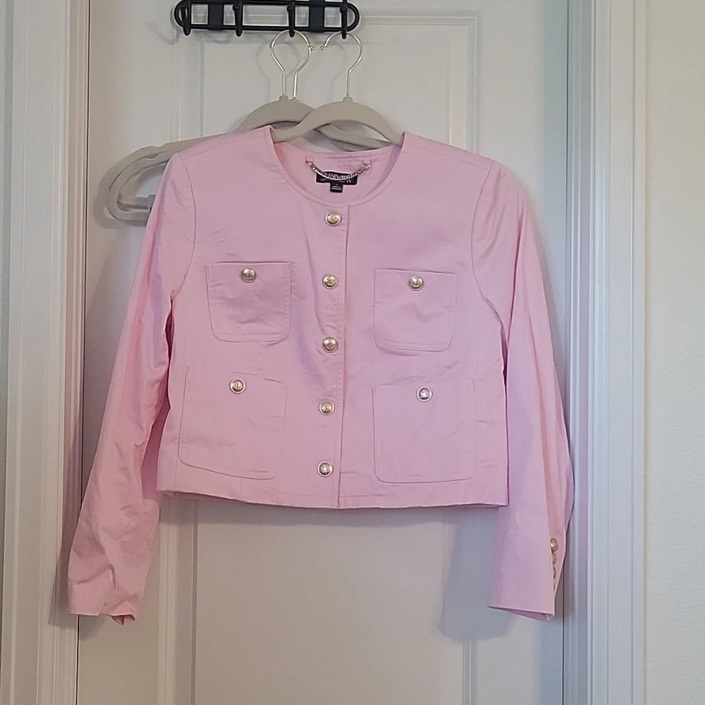 Louisa lady jacket in lightweight chino in cupcakes blush